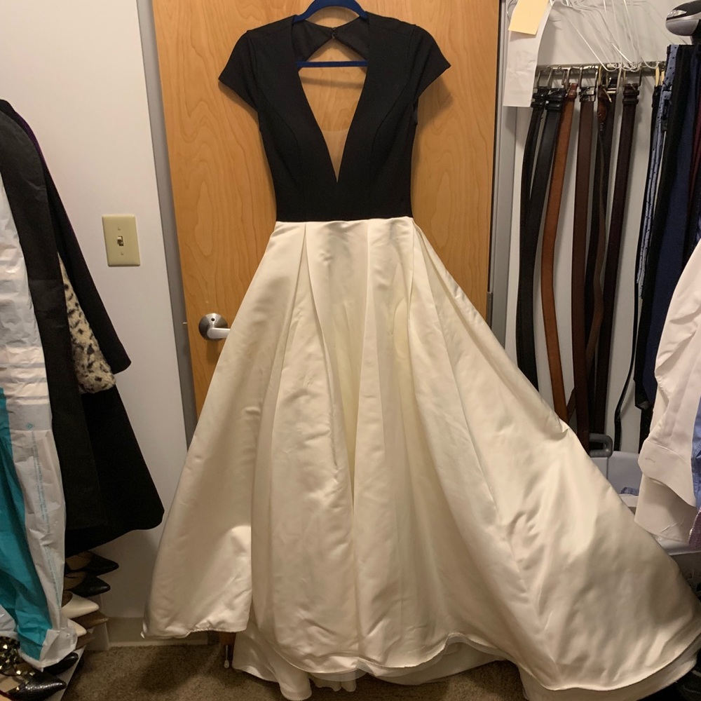 Black and white long jovani gown